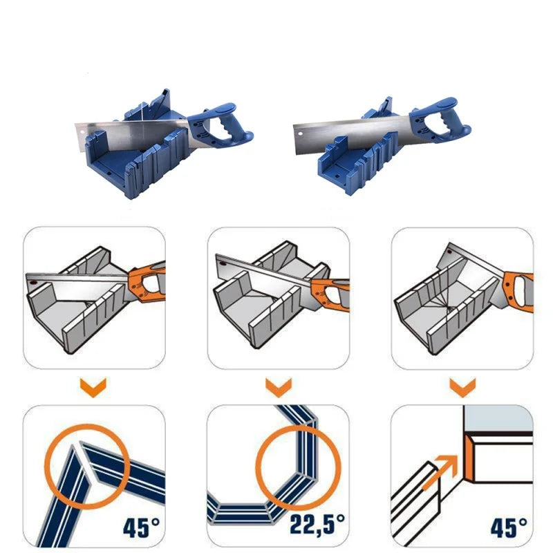 Multifunctional Woodworking Miter Saw Box Miter Saw Holder Saw Storage 45/22.5/90° Plastic Saw Box Medium Miter Saw Cabinet