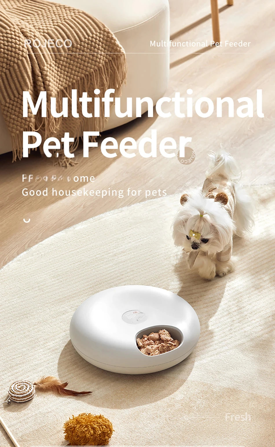 6 Meals Automatic Pet Feeder Smart Cat Food Dispenser For Wet & Dry Food Kibble Dispenser Accessories