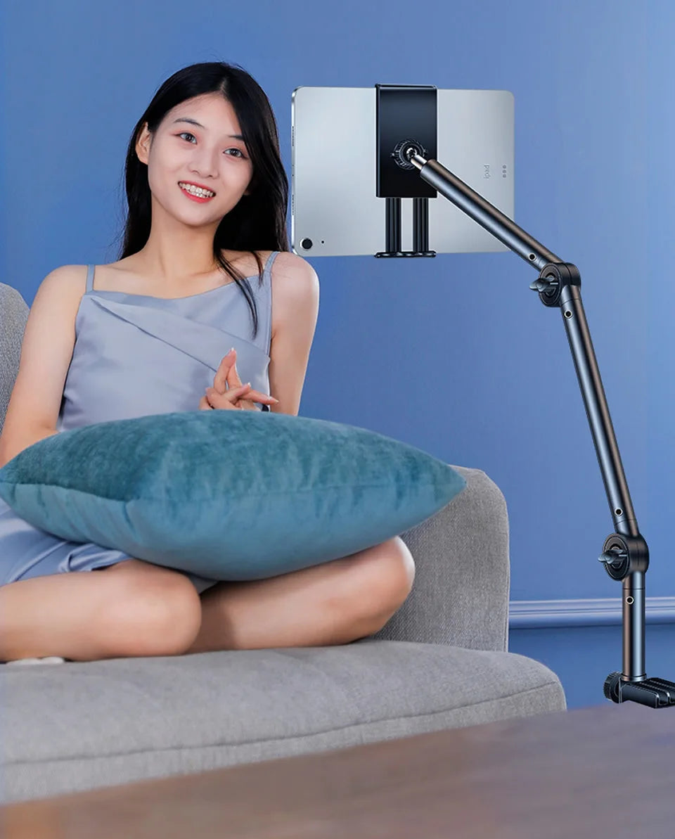 Tablet Holder for Bed Long Arm Stand for iPad Tablet Bracket 360° Rotating Desk Side Phone Mount for 4~12.9 inch Phone Tablet