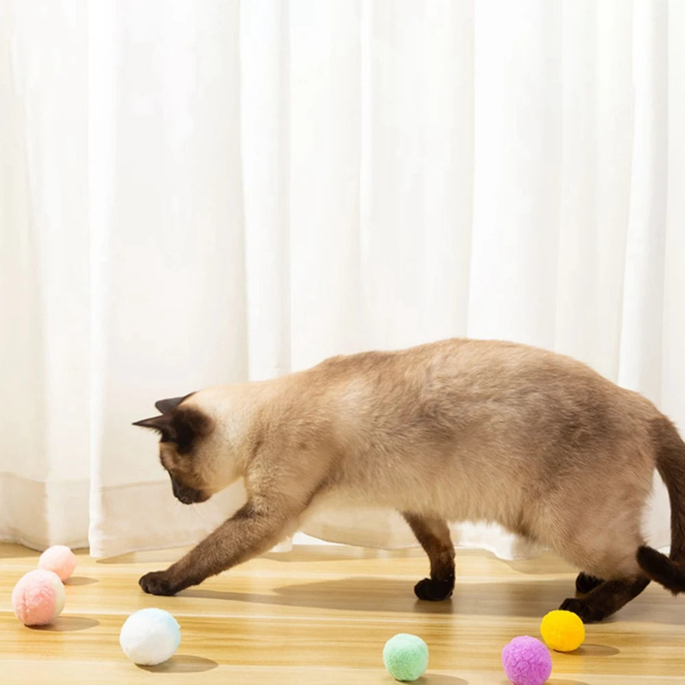 Interactive Wool Felt Ball Toys for Cats Kittens Funny Adorable Colorful Toy Soft Felted Fabric Balls Unique for Cat Dog Playing