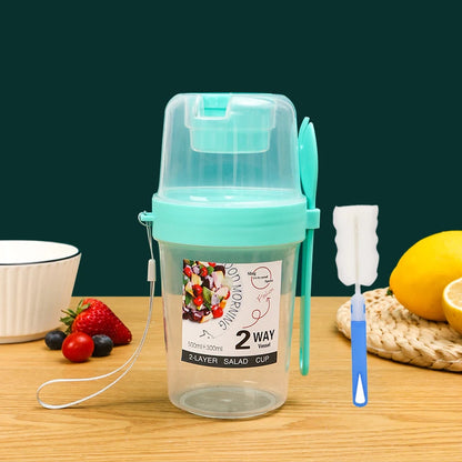 Carry Breakfast Cups, Salad Cups, Yogurt Cereal, Oatmeal Snacks, Parfait Containers and Salad Dressing Holders with Forks!