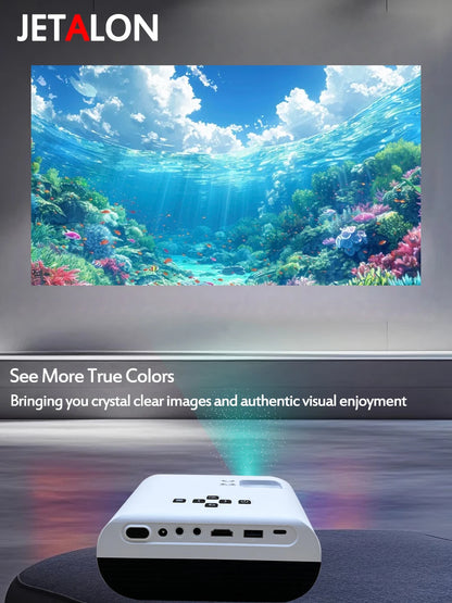 Upgraded 5G WiFi Bluetooth Projector Native1080P Video Projector with USB-C Power Bank Compatibility Home Theater Mini Projector