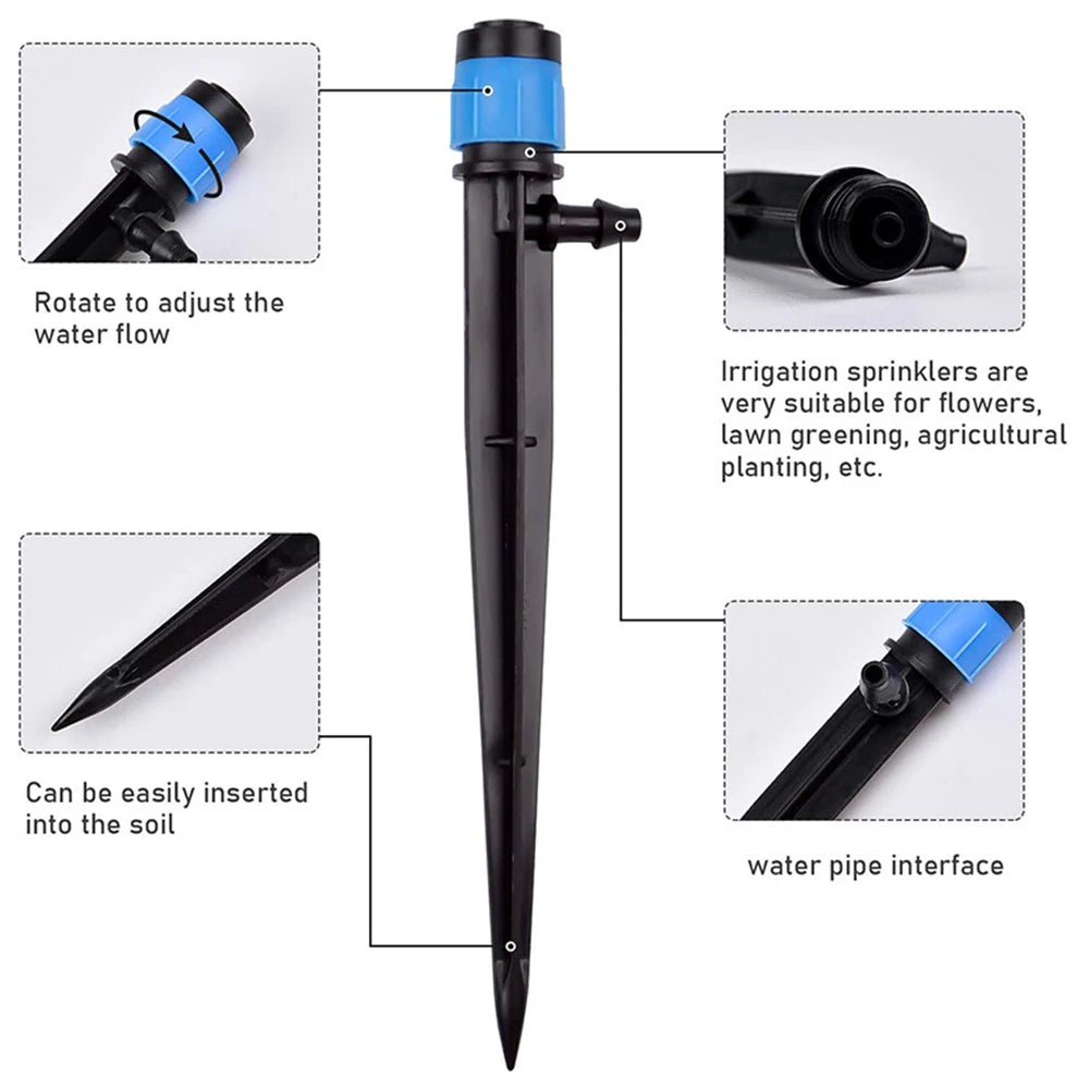 360° Adjustable Sprinkler Nozzles Garden Irrigation Watering System Agriculture Ground Automatic Watering System for Greenhouse