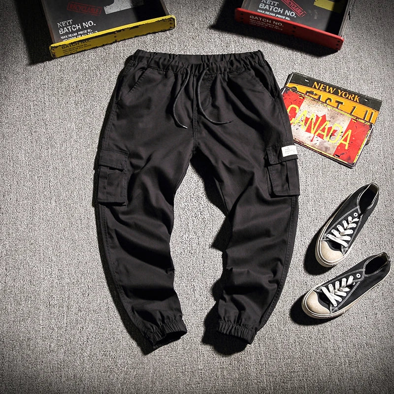 Classic Design Multi Pocket Cargo Pants, Men's Casual Loose Fit Drawstring Cargo Pants/Joggers For Spring Summer Outdoor