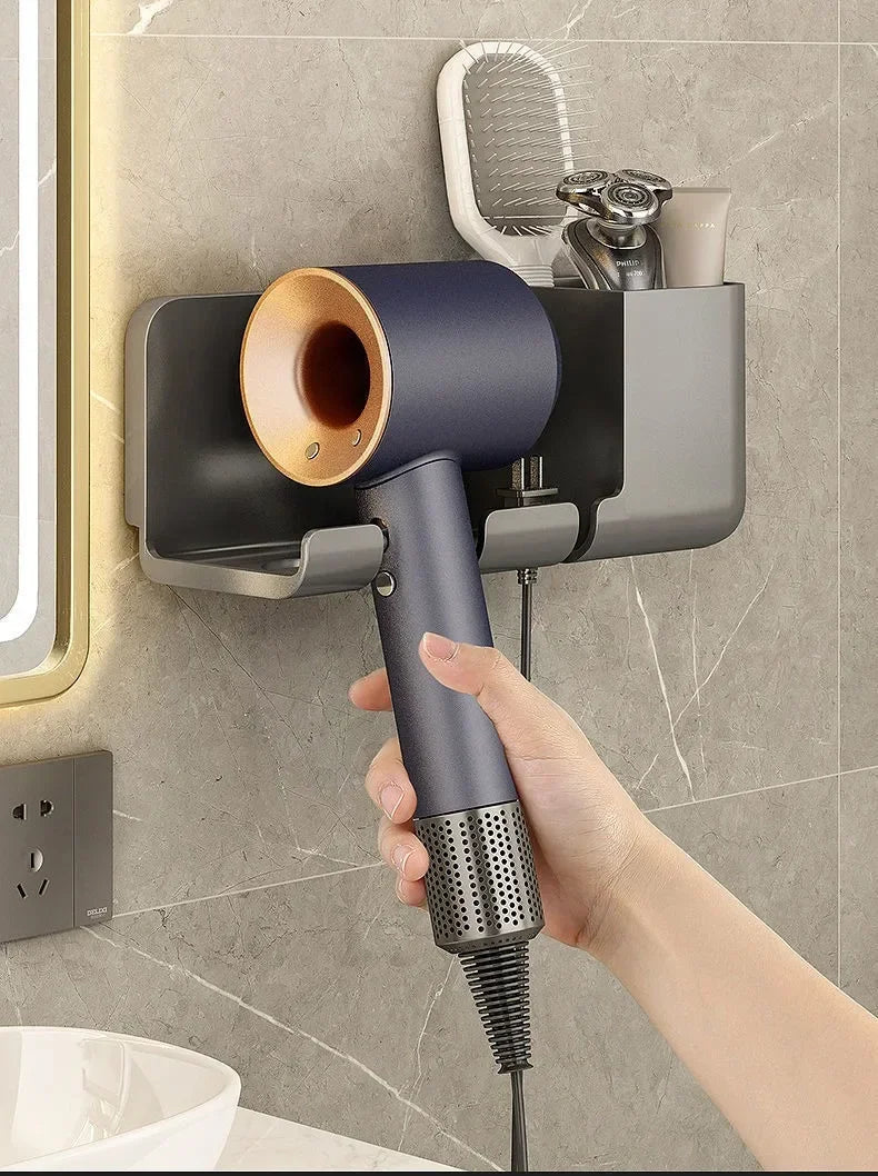 Wall-mounted hair dryer rack No punching hair dryer rack Toilet hair dryer bracket Bathroom hair dryer hanger