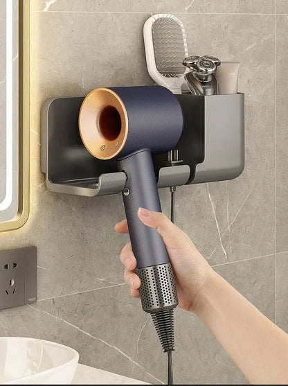 Wall-mounted hair dryer rack No punching hair dryer rack Toilet hair dryer bracket Bathroom hair dryer hanger