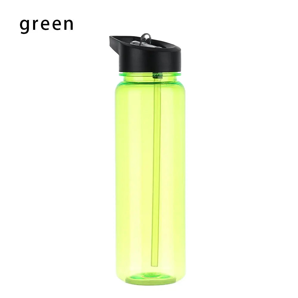 750ml Sports Water Bottle With Straw Outdoor Plastic Clear Dinkware Gym School Travel Camping Portable Leakproof Drinking Cup
