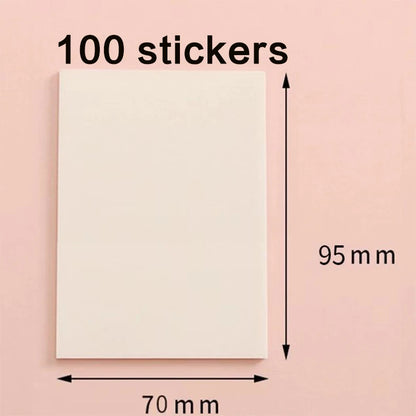 50/100 Sheets Sticky notes Reusable Transparent sticky notes Waterproof note paper for School office stationery Bookmark Marker