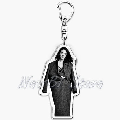Hot Singer Lana Del Rey Keychain for Accessories Bag Pendant Born To Die Ultraviolence Key Chain Ring Keyring Jewelry Fans Gifts
