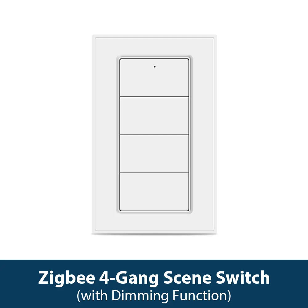Zemismart 4-Gang Zigbee Wireless Scene Switch,Battery Powered, Compatible with Tuya Home Assistant Homey Hubitat (Hub Required）