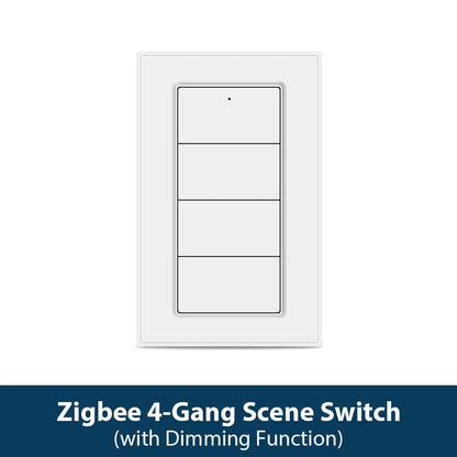 Zemismart 4-Gang Zigbee Wireless Scene Switch,Battery Powered, Compatible with Tuya Home Assistant Homey Hubitat (Hub Required）