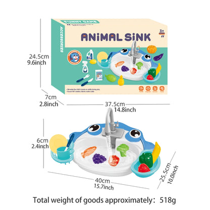 Kitchen Dishwasher Playing Toys, Electric Play Kitchen Sink Simulated Kitchen Accessories Foods Fork Cup Gifts for Boys Girls