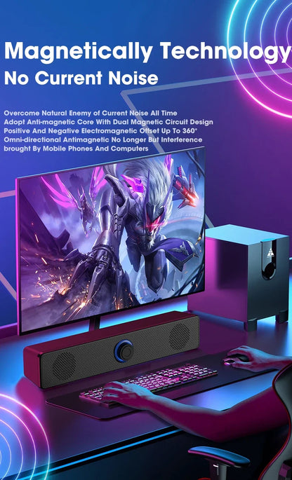 Home theater, Bluetooth speakers, USB powered wired and wireless audio panels, TV, PC, laptop, 3D audio gaming system