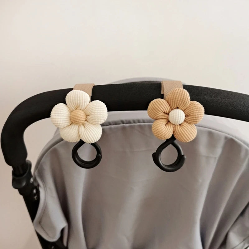 Baby Stroller Hook Sweet Flower Children Cart Umbrella Hanging Bag Storage Loop Hook Infant Supplies Storage Accessories
