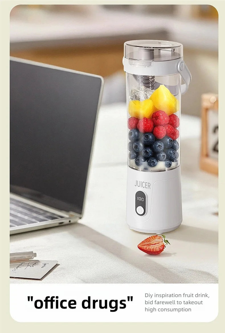 New Portable Juice Blender 600ml 12 Blades Fast Blending USB Rechargeable For Outdoor Milkshake Smoothie Electric Blender