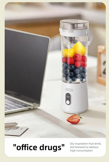 New Portable Juice Blender 600ml 12 Blades Fast Blending USB Rechargeable For Outdoor Milkshake Smoothie Electric Blender