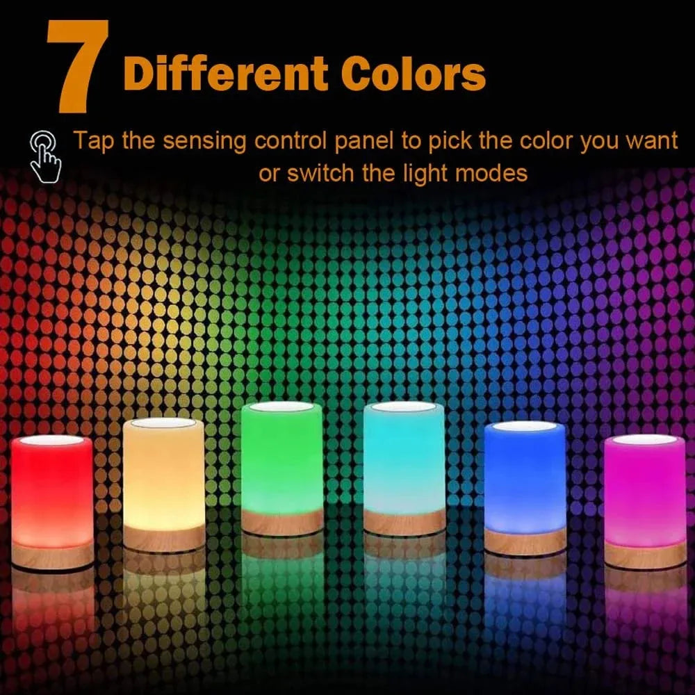 13 Color Changing Night Light RGB Remote Control Touch Dimmable Lamp Portable Table Bedside Lamps USB Rechargeable Night Lamp