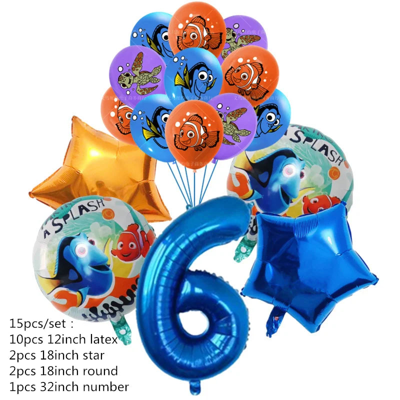 Finding Nemo Birthday Party Decoration Children Party Balloons Disposable Tableware Plates Napkins Cup Tablecloth Party Supplies