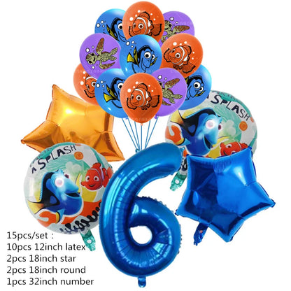 Finding Nemo Birthday Party Decoration Children Party Balloons Disposable Tableware Plates Napkins Cup Tablecloth Party Supplies
