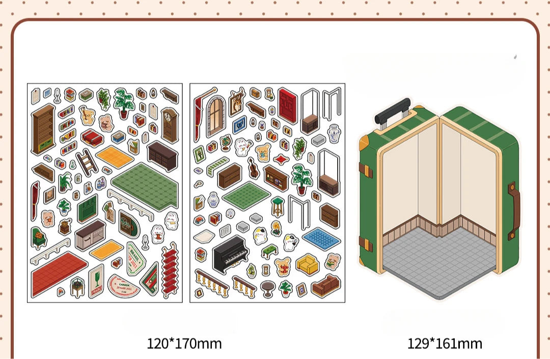 Creative Design Outdoor Scene Sticker for Student Cute Cartoon DIY Decor Landscaping Sticker Scrapbook Journal Student Sticker