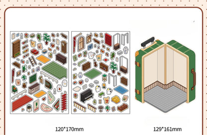 Creative Design Outdoor Scene Sticker for Student Cute Cartoon DIY Decor Landscaping Sticker Scrapbook Journal Student Sticker