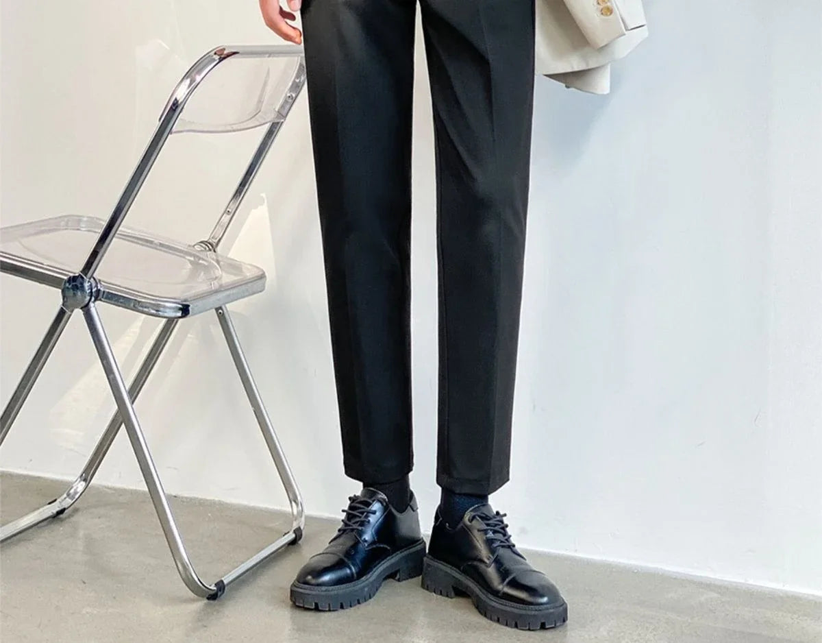 Office Social Tailoring Work Black Male Suit Trousers Business Men's Summer Pants Elegant 2024 Thin Casual Fabric Slacks Wear Up