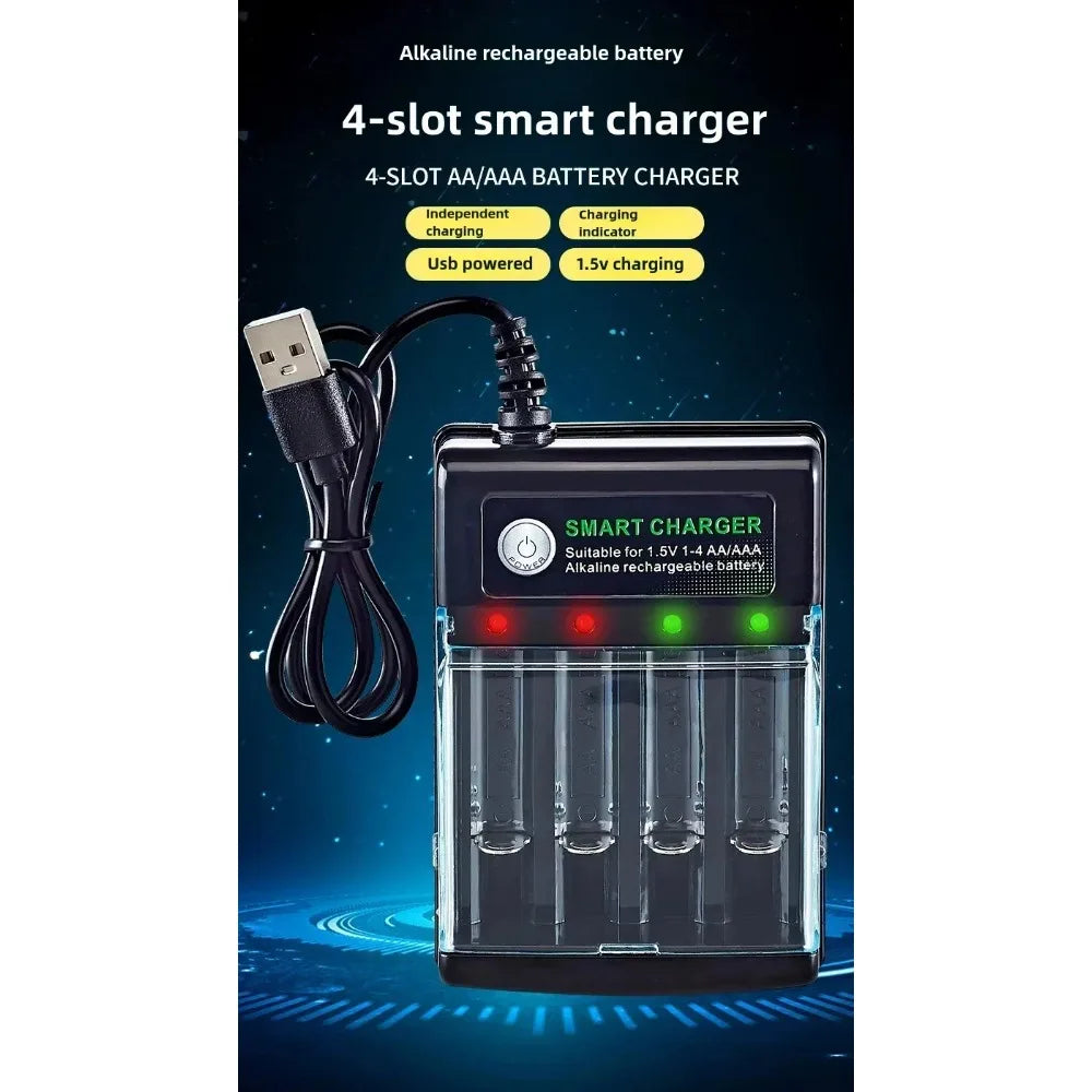 Original Rechargeable Battery 1.5V AA 9800mAh+AAA 8800mAh+Charger for Computer Clock Radio Video Game Digital Camera AA AAA