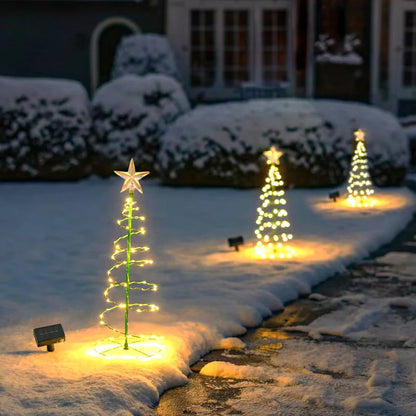 Christmas Solar Light LED Luminous Christmas Tree Ornament Outdoor Waterproof Decorative Lamp String Festival Garden Decorations
