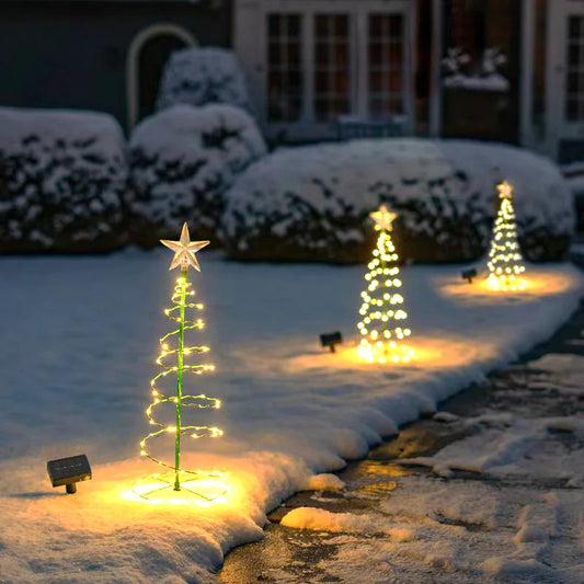 Christmas Solar Light LED Luminous Christmas Tree Ornament Outdoor Waterproof Decorative Lamp String Festival Garden Decorations