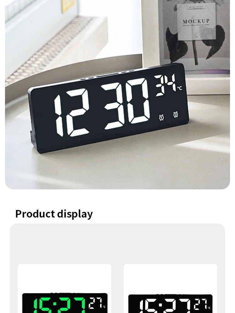 Creative Multifunction Electronic Clock Simple Large Screen Clock Multi Group Alarm Clock Student Clock