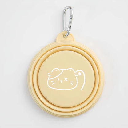 350/650ml Collapsible Pet Travel Bowl Leakproof Silicone Dog & Cat Food Water Dish Portable Outdoor Feeder with Carabiner Clip