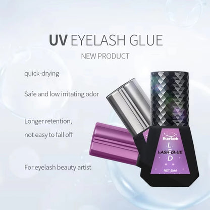 Starlash UV - 005 LED Lash Extension Glue | 1s/2s Fast Cure | 7 - 10 Weeks Hold | Waterproof & Sensitive - Safe