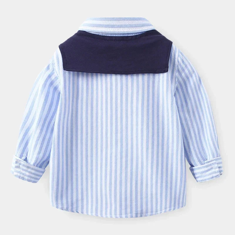 Baby Boys Blouses Toddler Striped Outerwear Kids Shawl Jacket Comfortable Shirts 2024 Spring Autumn Children's Clothing Casual