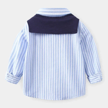 Baby Boys Blouses Toddler Striped Outerwear Kids Shawl Jacket Comfortable Shirts 2024 Spring Autumn Children's Clothing Casual