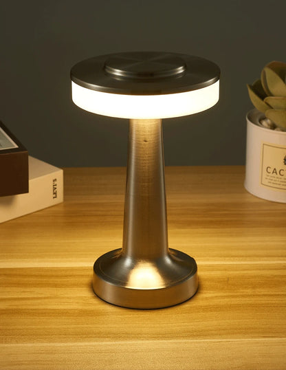LED Touch Table Lamp Desktop Night Light Rechargeable Cordless Decor Lamp for Restaurant Hotel Bar Bedroom Bedside Light Lamp
