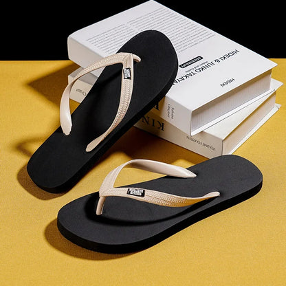 Men's Flip Flops 2025 Summer New Casual Versatile Clip Toe Beach Shoes Trendy Outerwear Anti Slip Cool Slippers