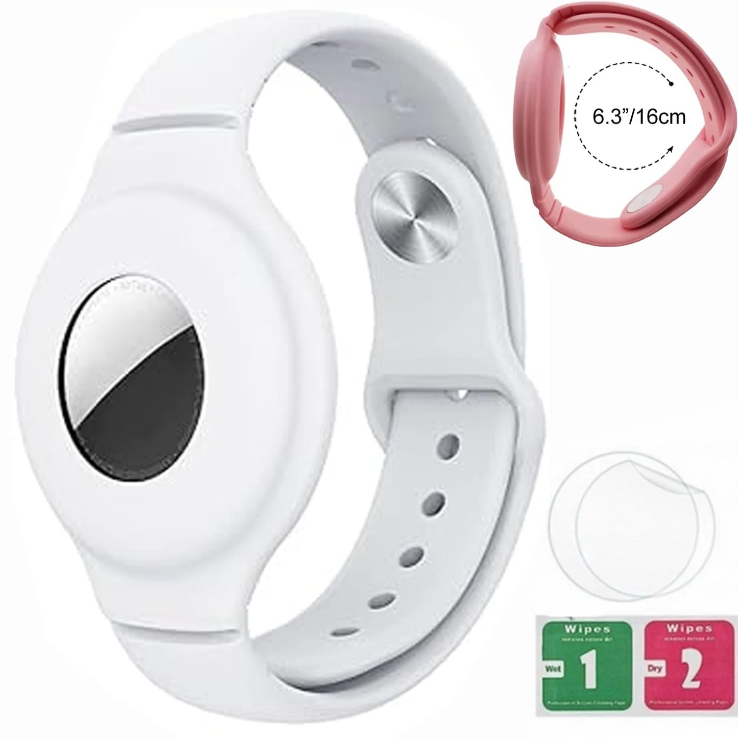 Silicone Steel Clip Compatible with Apple AirTag - Protective Silicone Clip for Tracker Protect Keychain Silicone Cover