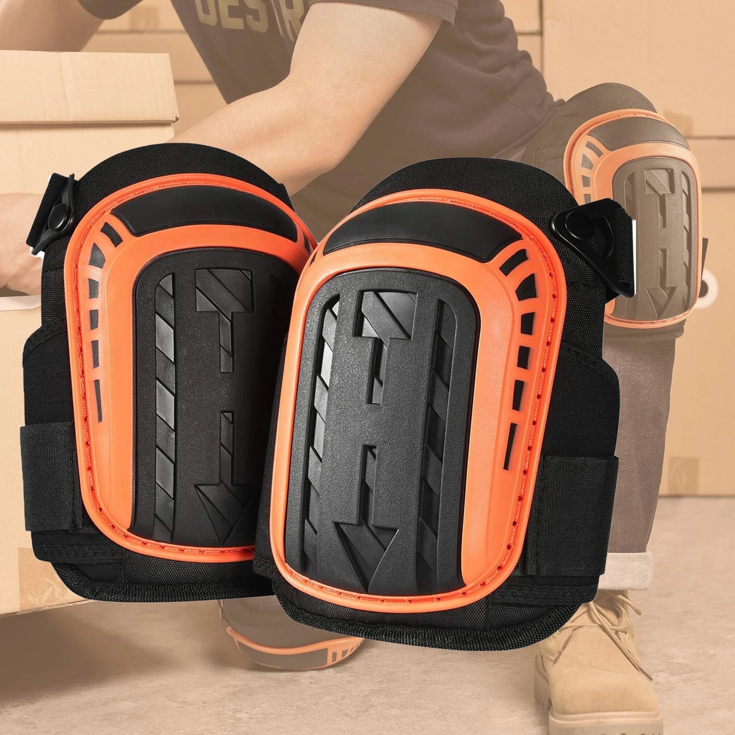 Knee Pads for Work-Heavy Duty Support Kneepads with Gel Cushion&Anti-Slip Straps-Construction,Flooring,Gardening,Cleaning,Tile