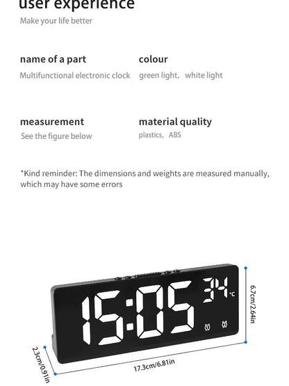 Creative Multifunction Electronic Clock Simple Large Screen Clock Multi Group Alarm Clock Student Clock