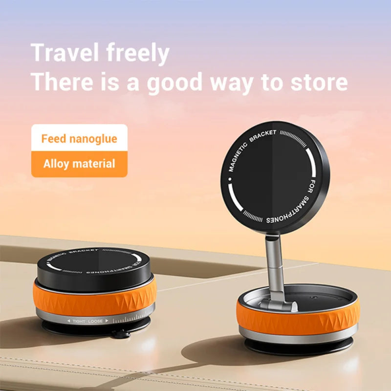 Magnetic Car Mount Stand Vacuum Strong Suction Stand Phone Holder Foldable 360 Rotation Adjustable Car Phone Bracket for Magsafe