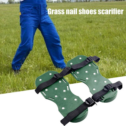 Garden Nail Shoes Grass Loose Soil Tool 5cm Long Nail Lawn Aerator Grass Spikes Shoes Self-Leveling Epoxy Yard Grass Cultivator