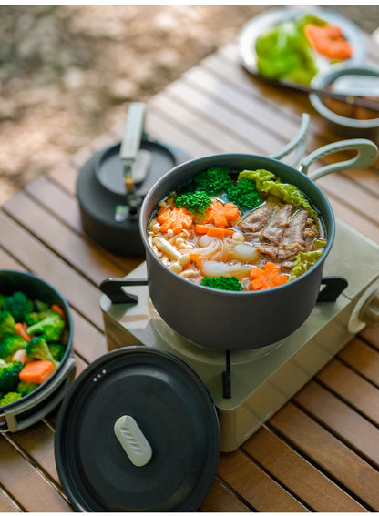 Naturehike Camping Pot Set Aluminum Alloy Cookware Pot Set Portable Outdoor Picnic Tableware Camping Cookware Kit CNK2450CF010