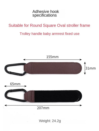 Stroller Hooks Baby Diaper Bag Hook Stroller Organize PU Leather Adjustable Pram Multi-function Hook Strong Bearing High Quality