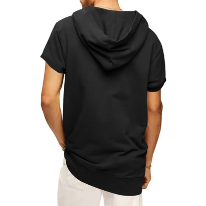 2024 Amazon New Men's Athleisure European and American Hooded Loose Short Sleeves