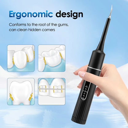 Electric Teeth Cleaner Remove Tartar Plaque Calculus and Tooth Stains Dental Teeth Whitening Kits With 6 Toothbrush Heads Home