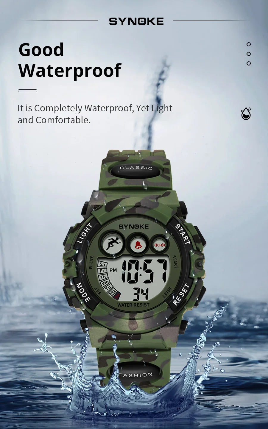 Kids Watch,Boys Watch for 3-15 Year Old Boys,Digital Sport Outdoor Multifunctional 50 M Waterproof Alarm Watch for Children