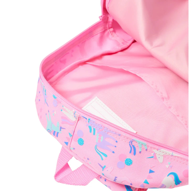 Australian Smiggle Backpack Pink And White Unicorn Student Stationery Backpack Lunch Bag Water Cup Student Gift