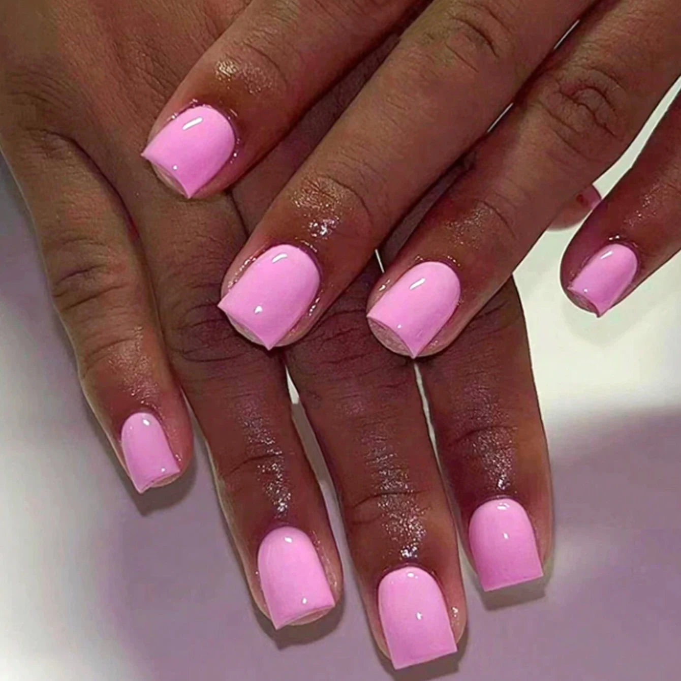 ARTAUG 24pcs Medium Press On Nails Square Black High Saturation Nail Charms Press On Nails Cover Fake Nail Set