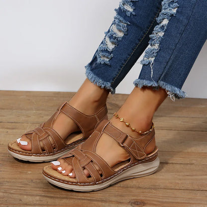 Women's Simple Wedge Sandals, Casual Ankle Strap Platform Sandals, Women's Comfortable Sandals