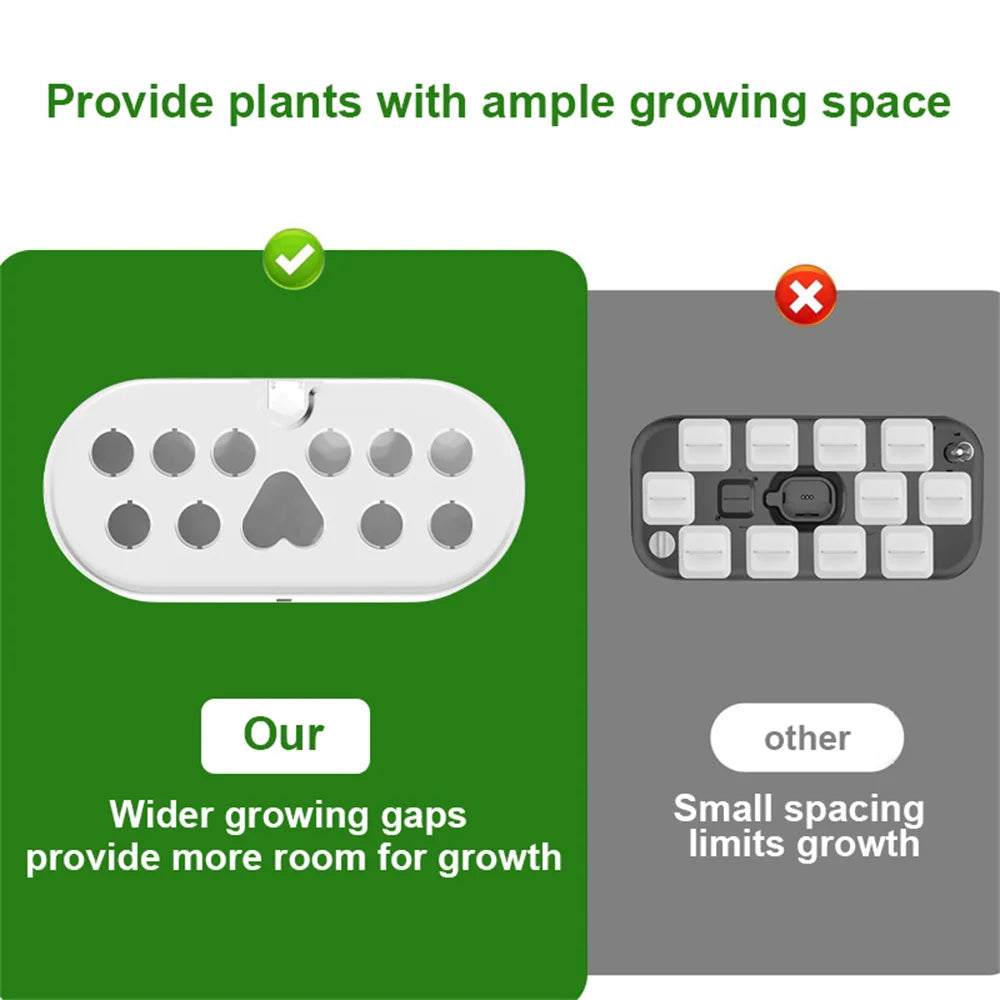 Hydroponics Growing System Indoor Garden Herb Garden Kit Indoor with LED Grow Light Quiet Smart Water Pump Automatic Timer Plant